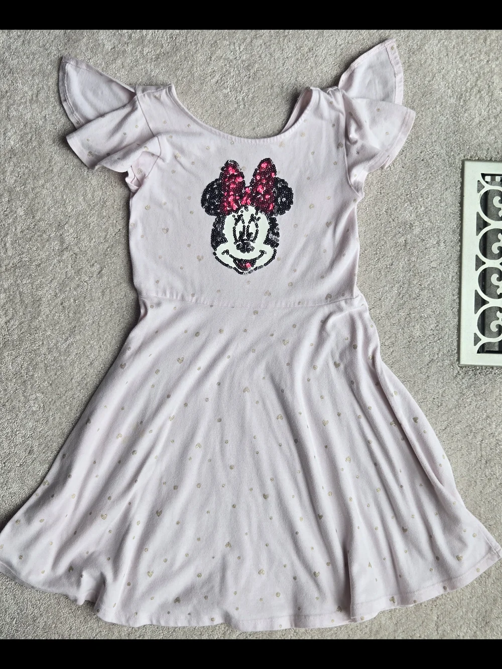 Disney Light Pink Minnie Mouse Sequin Skater Dress